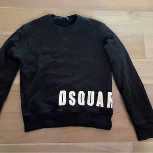 DSQUARED2 Black Crewneck Sweater with White Logo